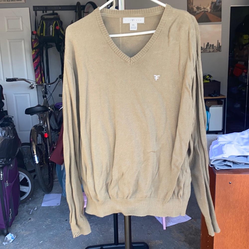 Olive green v neck sweater
